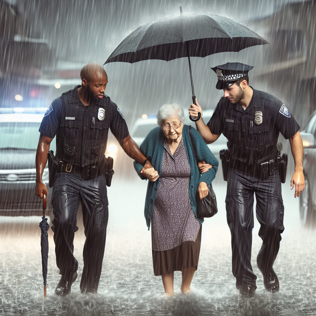 Viral! Video Polisi Bantu Lansia di Tengah Hujan Deras Bikin Netizen Terharu